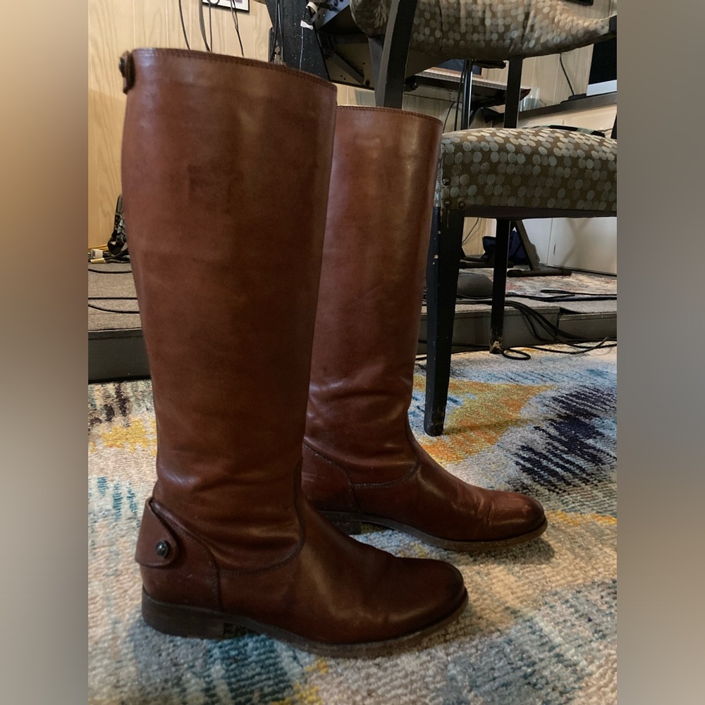 Frye Melissa button back riding boots